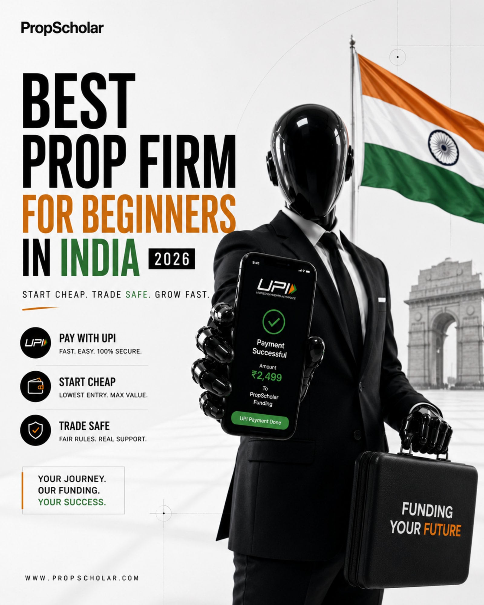 Best Prop Firm for Beginners in India 2026: Pay With UPI, Start Cheap, Trade Safe