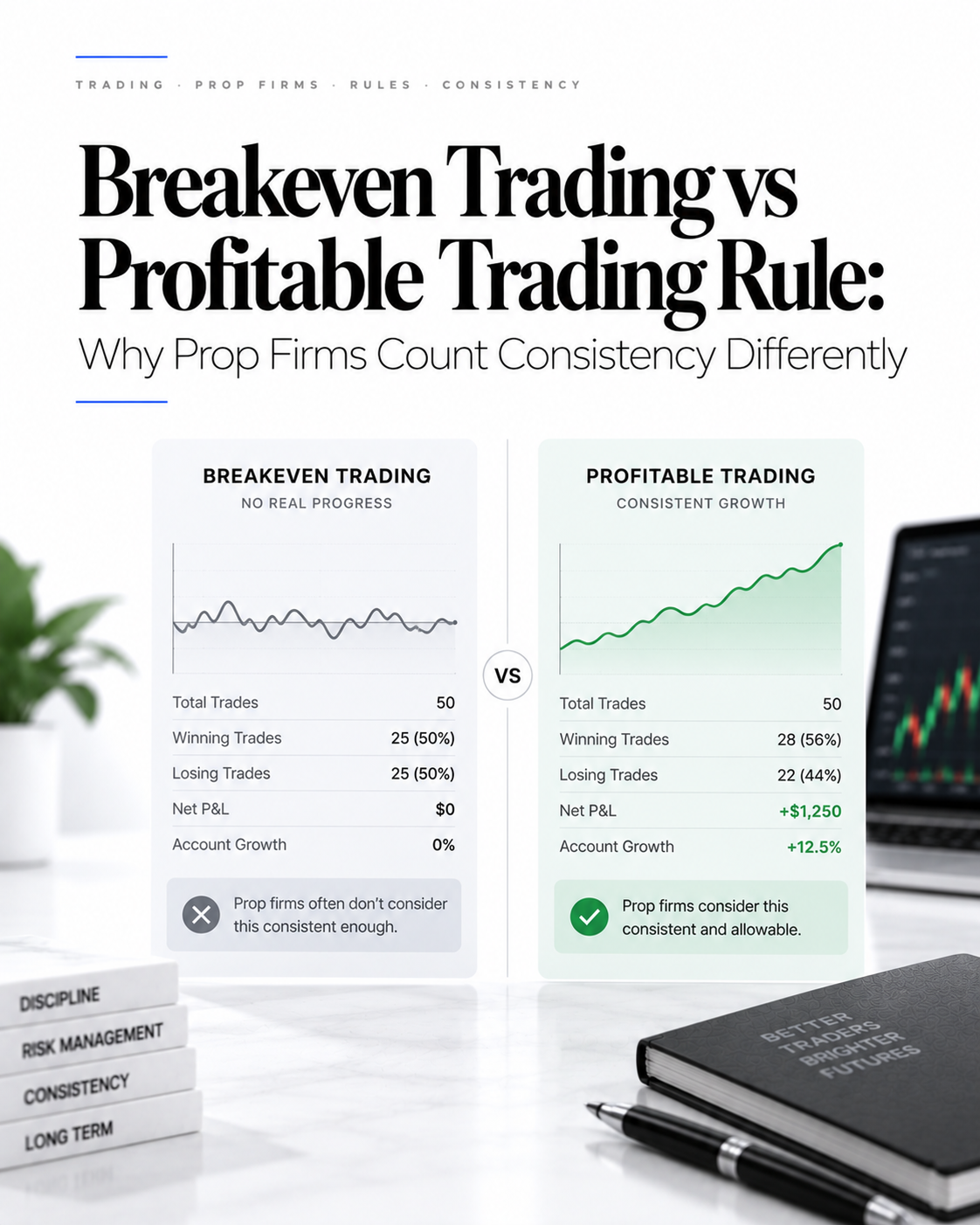 Breakeven Trading vs Profitable Trading Rule: Why Prop Firms Count Consistency Differently