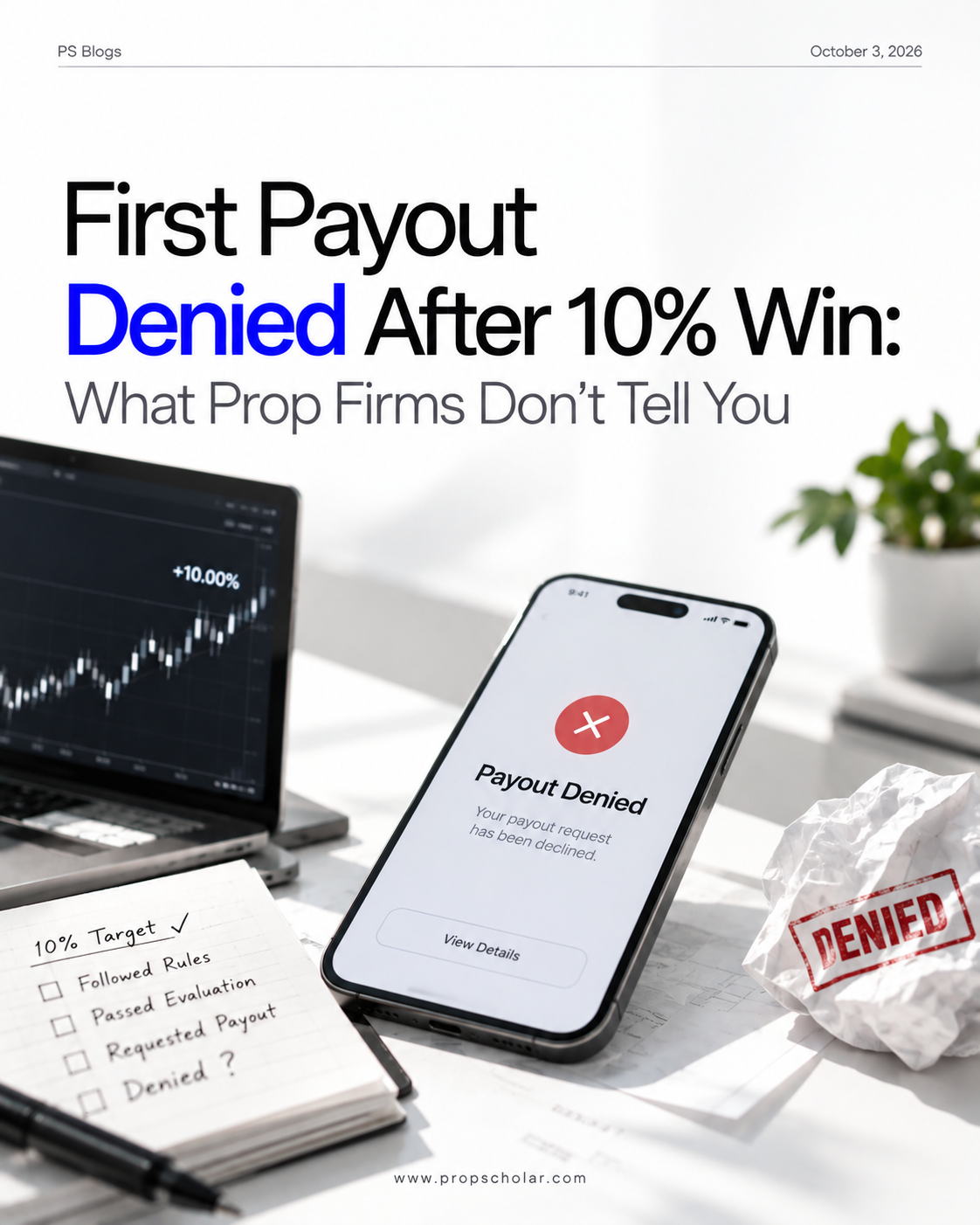 First Payout Denied After 10% Win: What Prop Firms Don't Tell You