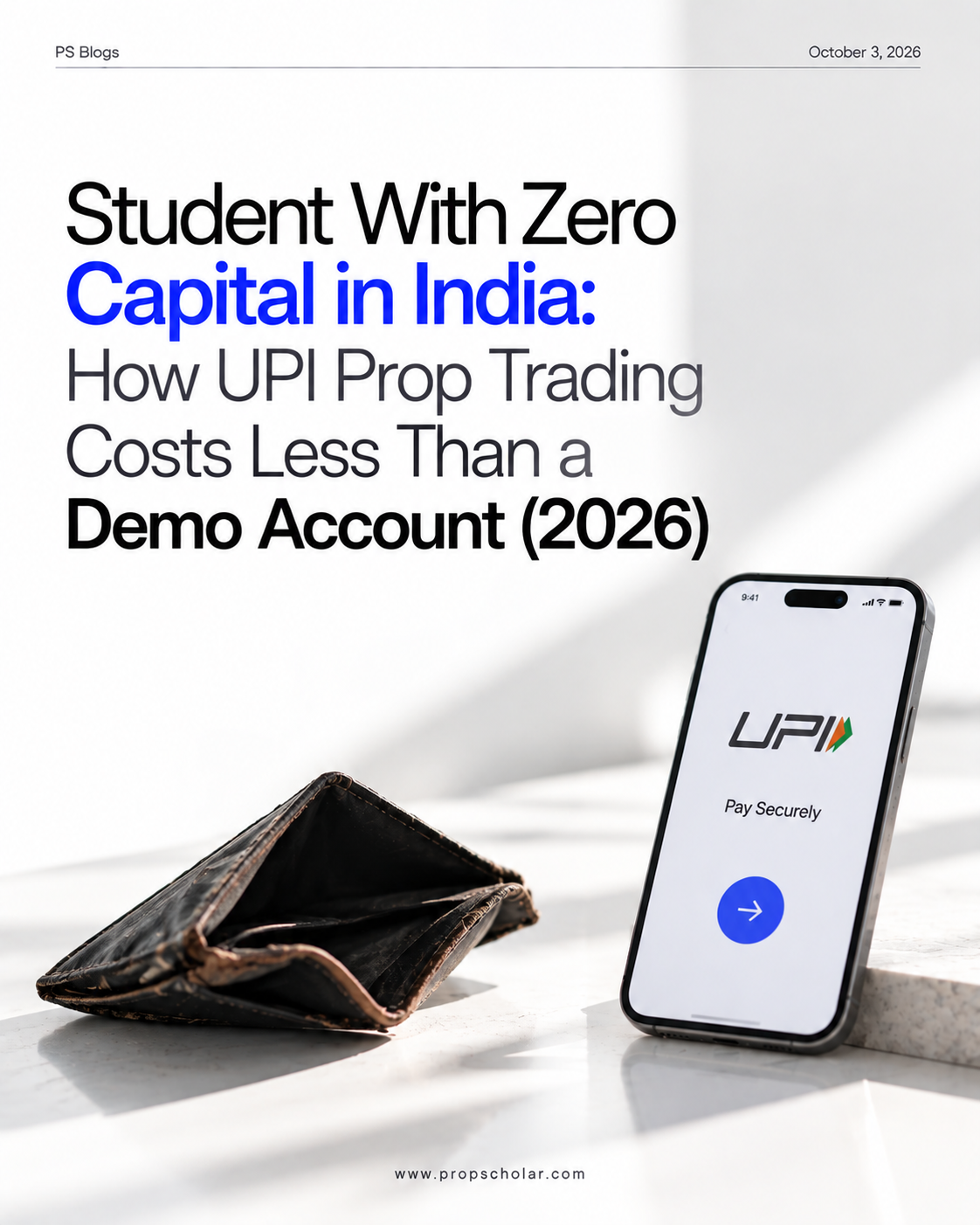 Student With Zero Capital in India: How UPI Prop Trading Costs Less Than a Demo Account (2026)